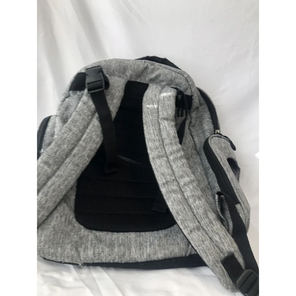 Eddie Bauer Bridgeport Diaper Bag Backpack Gray Black Trim